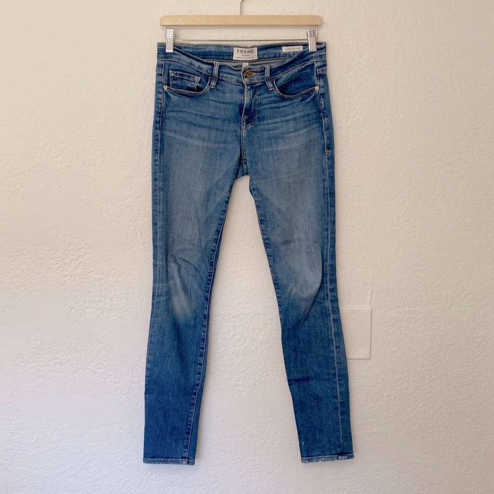 FRAME Le Skinny de Jeanne Medium Wash Blue‎ Denim Jeans, Size 26